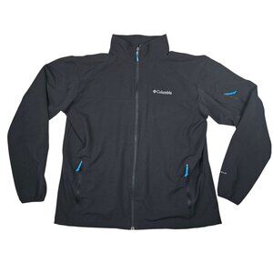 Columbia Omni-Shield Black Full-Zip Jacket  Blue Accents Size L Water-Resistant